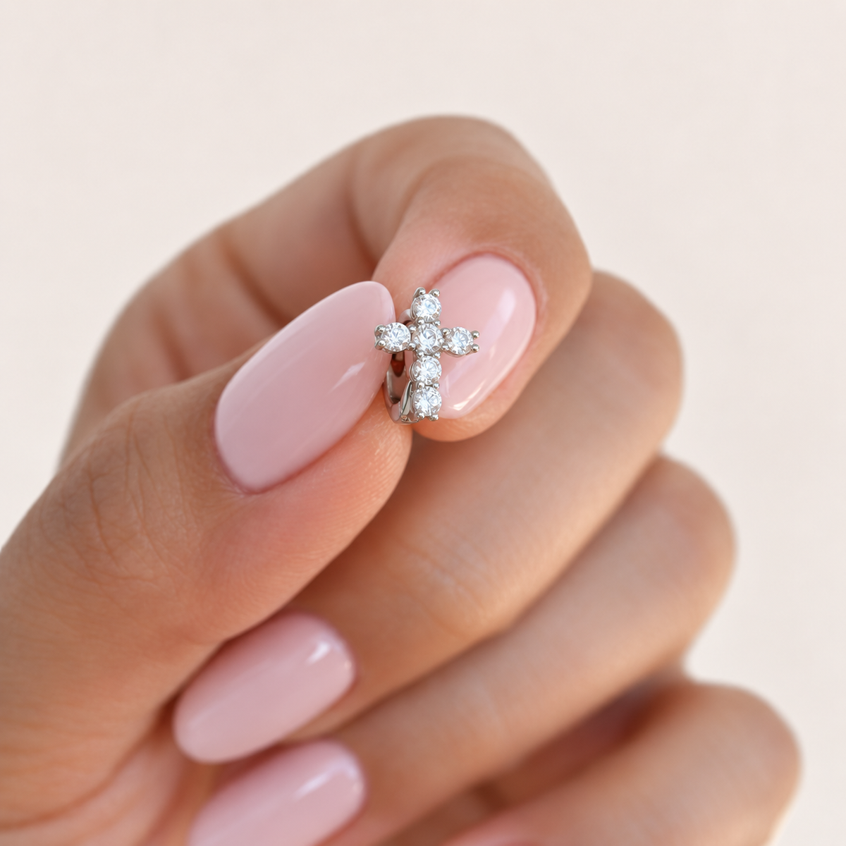 Cross Hoop Ring, 5mm, Gold, Single