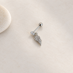 Angel Wing Piercing Stud, 18G, 6mm, Gold or Silver, Single