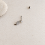 Angel Wing Piercing Stud, 18G, 6mm, Gold or Silver, Single