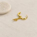 Snake Hoop Ring, 8mm, Gold or Silver, Single