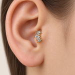 Marquise Zircon Cluster Piercing Stud, 18G, 6mm, Gold or Silver, Single