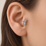 Marquise Zircon Cluster Piercing Stud, 18G, 6mm, Gold or Silver, Single