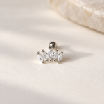 Marquise Zircon Cluster Piercing Stud, 18G, 6mm, Gold or Silver, Single