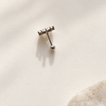 Marquise Zircon Cluster Piercing Stud, 18G, 6mm, Gold or Silver, Single