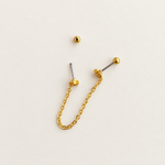 Star Ear Chain Earring, 18G, 7mm, Gold or Silver, Single