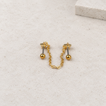 Star Ear Chain Earring, 18G, 7mm, Gold or Silver, Single