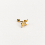 Swallow Bird Piercing Stud, 18G, 7mm, Gold, Single
