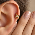 Gold Swallow Cartilage Earring for Helix & Tragus, Single - product view