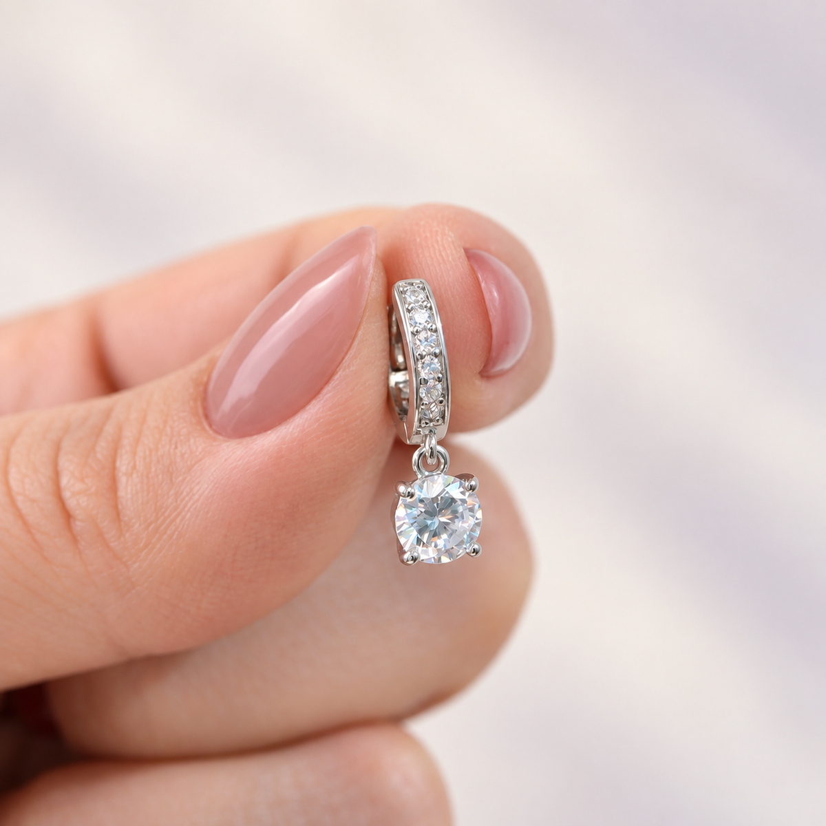 Zircon Hoop Ring, 7mm, Single