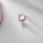Zircon Hoop Ring, 7mm, Single