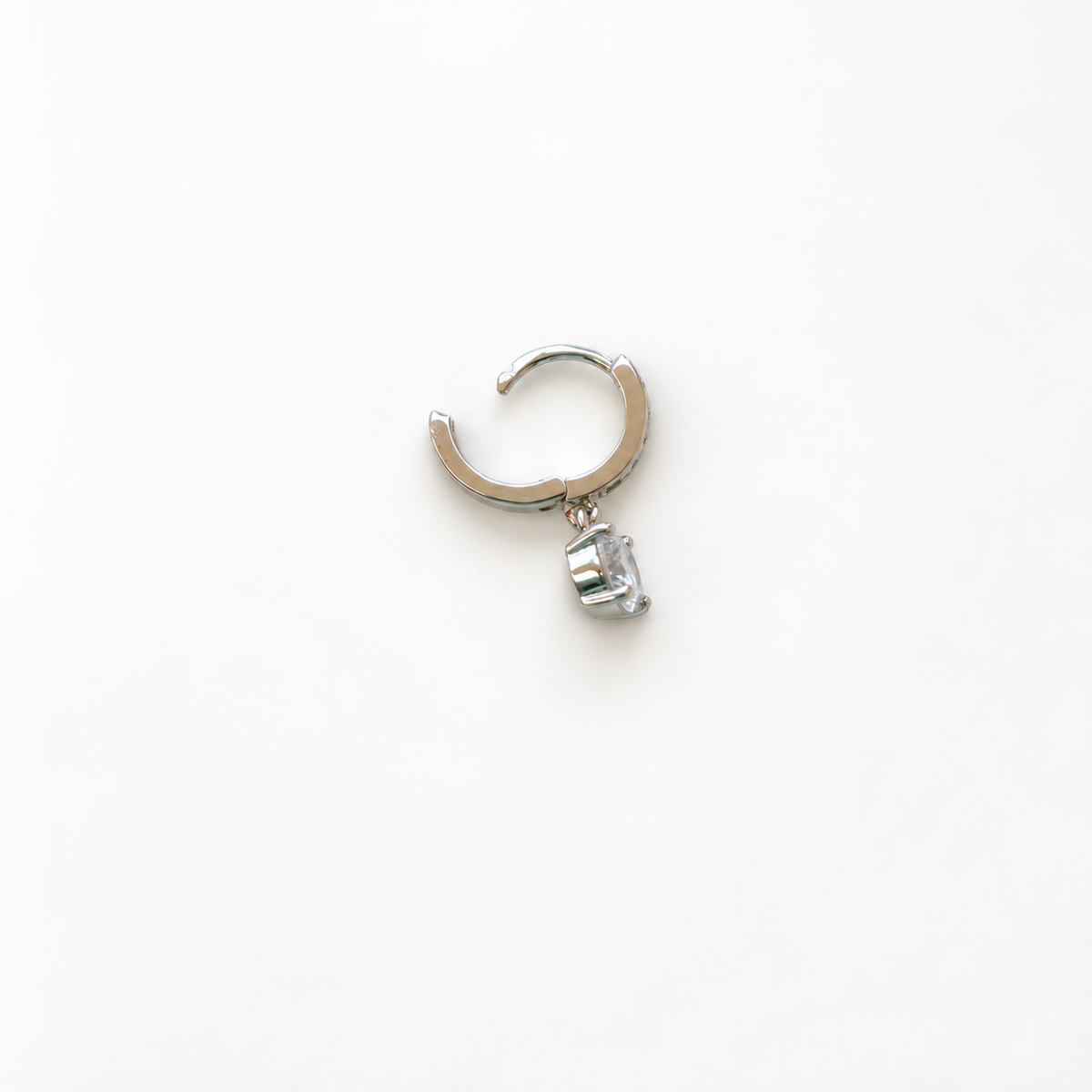 Zircon Hoop Ring, 7mm, Single