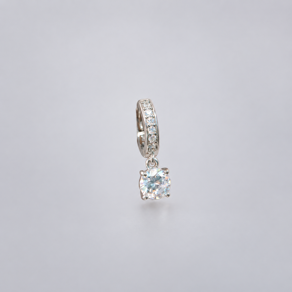 Zircon Hoop Ring, 7mm, Single
