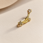 Shooting Star Cartilage Earring for Helix & Tragus, Gold, Single - gold shooting star detail