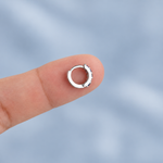 Zircon Hoop Ring, 6mm or 8mm, Gold or Silver, Single