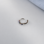 Zircon Hoop Ring, 6mm or 8mm, Gold or Silver, Single