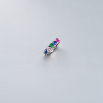 Zircon Hoop Ring, 6mm or 8mm, Gold or Silver, Single