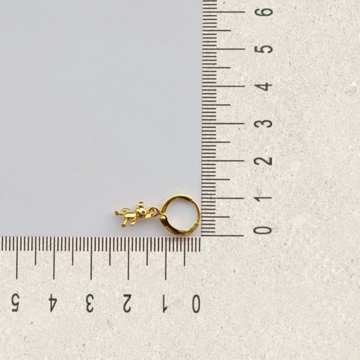 Gold Teddy Bear Cartilage Hoop Earring for Helix & Tragus, Single