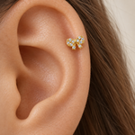 Bow Piercing Stud, 18G, 6mm, Gold, Single