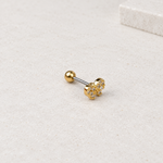 Bow Piercing Stud, 18G, 6mm, Gold, Single