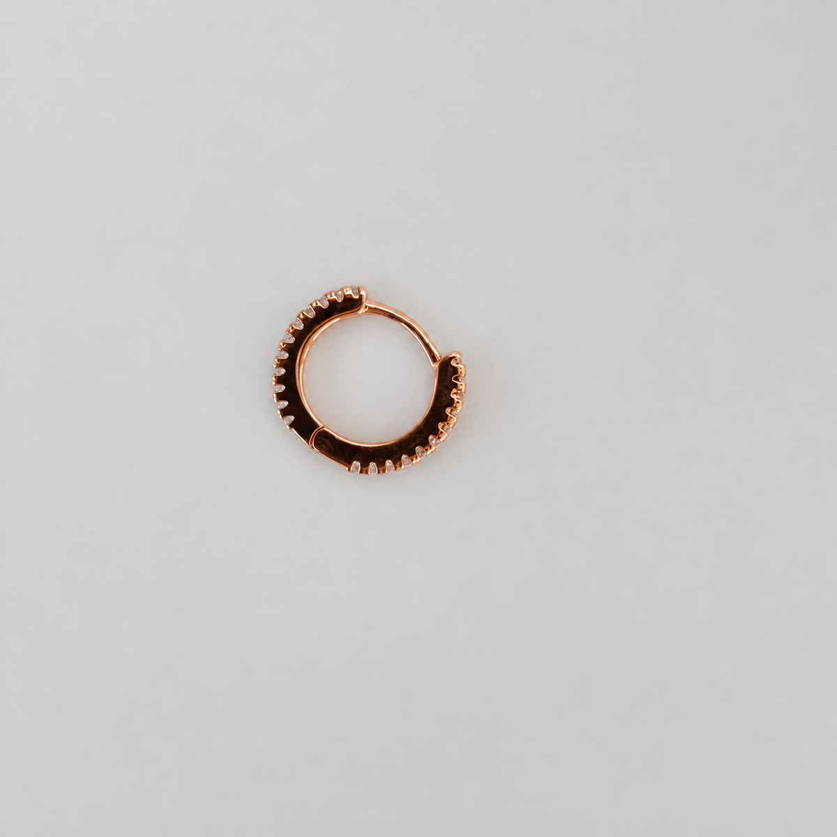Zircon Hoop Ring, 18G, 8mm, Gold or Rose Gold, Single