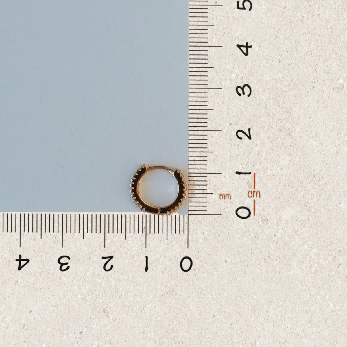 Zircon Hoop Ring, 18G, 8mm, Gold or Rose Gold, Single