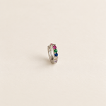 Zircon Hoop Ring, 6mm or 8mm, Gold or Silver, Single
