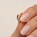 Zircon Hoop Ring, 6mm, Gold, Single - product view