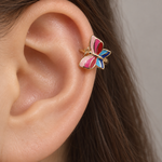 Multi Size Gold Butterfly Cartilage Earring for Helix & Tragus, Single