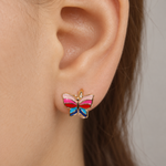 Multi Size Gold Butterfly Cartilage Earring for Helix & Tragus, Single