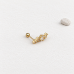 Star Piercing Stud, 18G, 6mm, Gold or Silver, Single