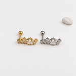 Star Piercing Stud, 18G, 6mm, Gold or Silver, Single