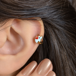 Heart Elephant Cartilage Earring for Helix & Tragus, Red or Blue, Single