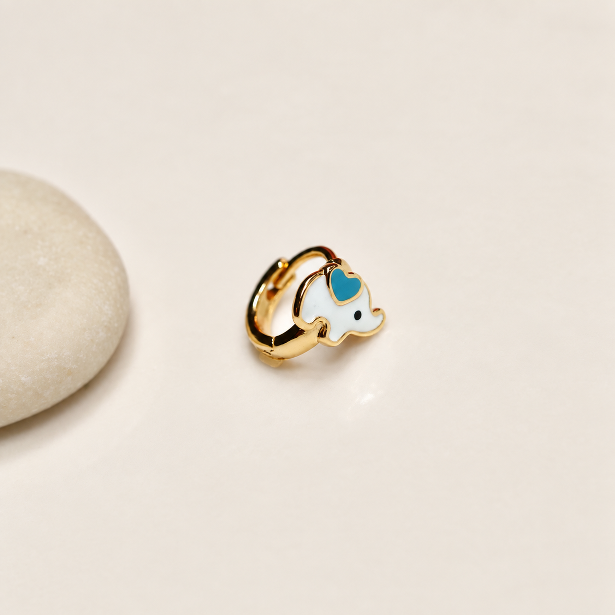 Heart Elephant Cartilage Earring for Helix & Tragus, Red or Blue, Single