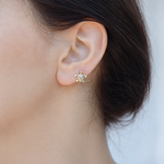 Turtle Hoop Ring, 18G, 7mm, Gold, Single - worn on an ear