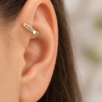 Zircon Hoop Ring, 18G, 5mm, Gold or Silver, Single