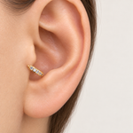 Zircon Hoop Ring, 18G, 5mm, Gold or Silver, Single