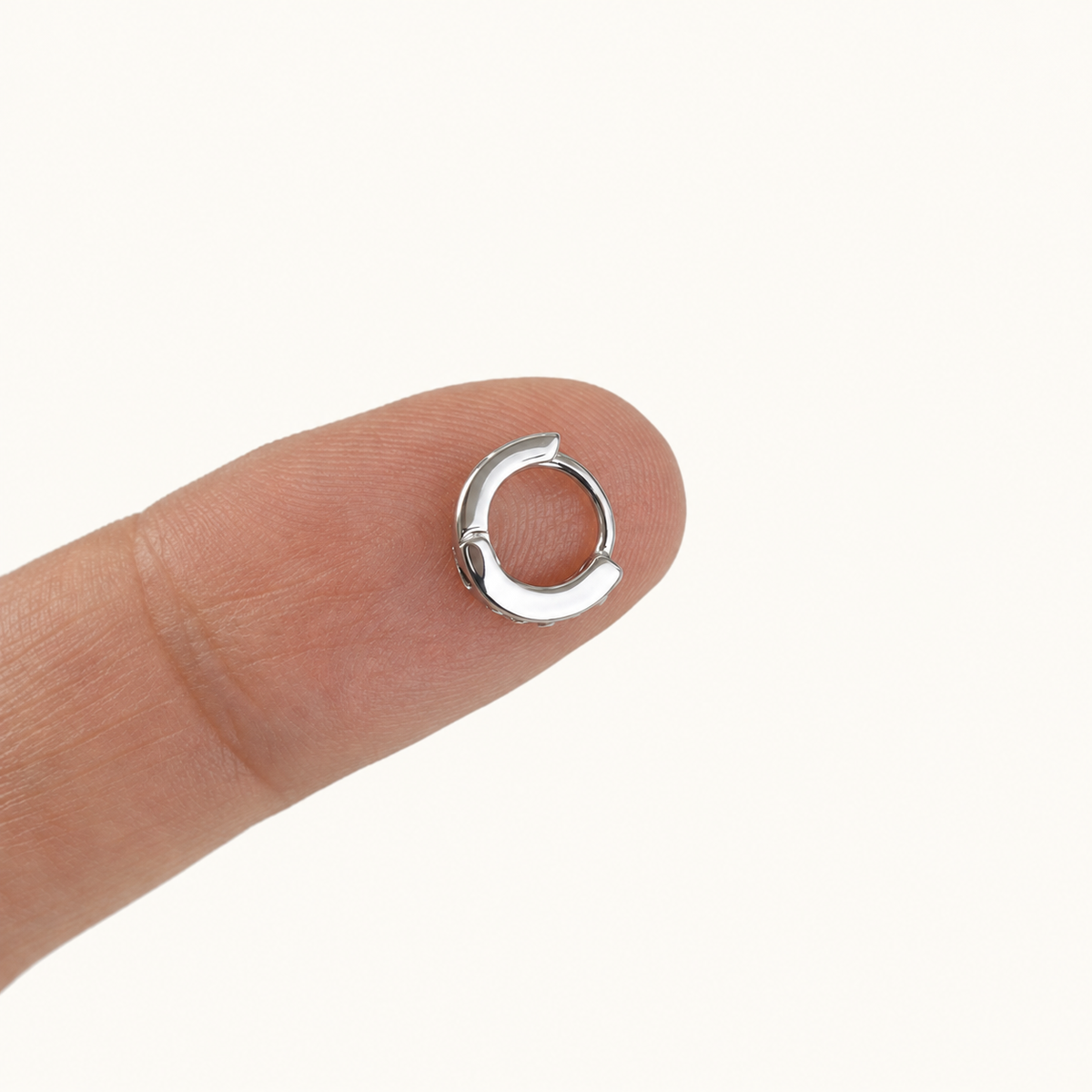 Zircon Hoop Ring, 18G, 5mm, Gold or Silver, Single