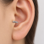 Zircon Hoop Ring, 18G, 5mm, Gold or Silver, Single