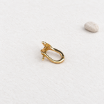 Zircon Whale Tail Cartilage Earring for Helix & Tragus, Gold or Silver, Single