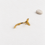 Zircon Whale Tail Cartilage Earring for Helix & Tragus, Gold or Silver, Single