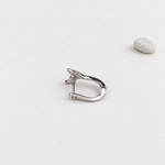 Zircon Whale Tail Cartilage Earring for Helix & Tragus, Gold or Silver, Single