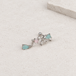 Dangle Piercing Stud, 18G, 7mm, Gold or Silver, Single