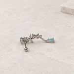 Dangle Piercing Stud, 18G, 7mm, Gold or Silver, Single