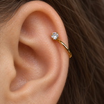 Half Horseshoe Circular Barbell, 7mm, Gold or Silver, Single - product view