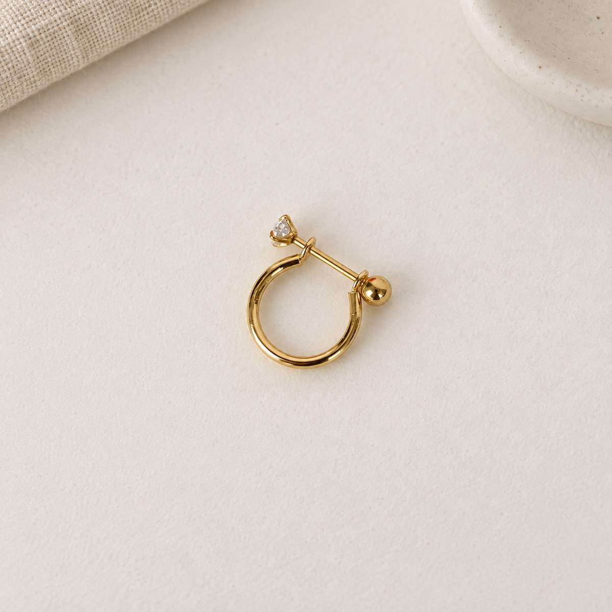 Half Horseshoe Circular Barbell, 7mm, Gold or Silver, Single - Gold variant