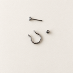 Half Horseshoe Circular Barbell, 7mm, Gold or Silver, Single - product view