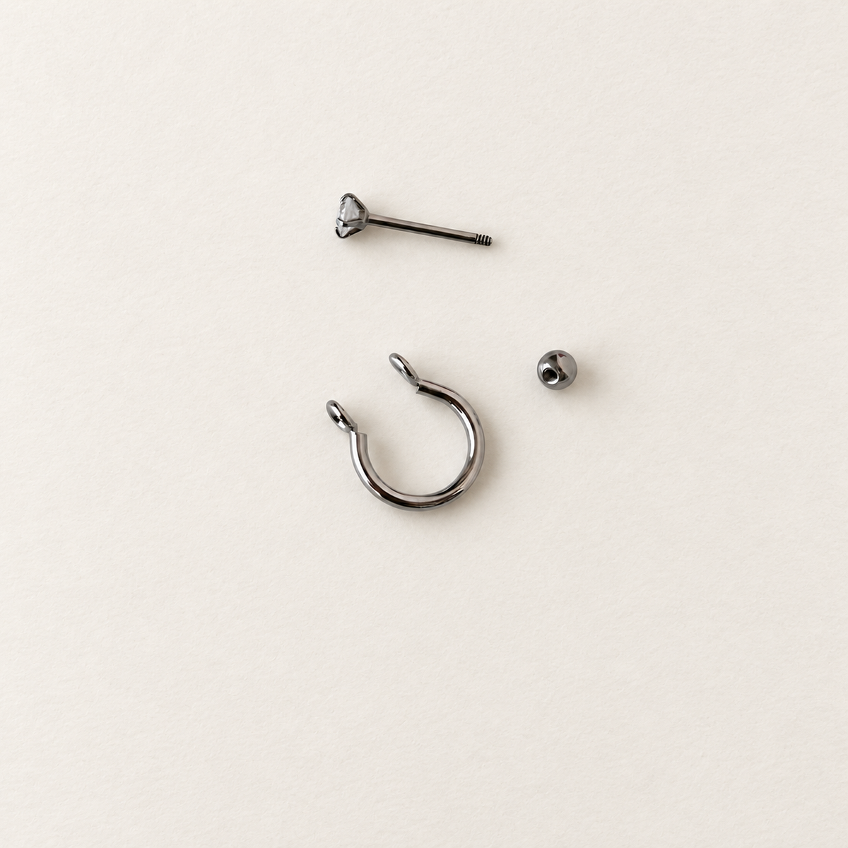 Half Horseshoe Circular Barbell, 7mm, Gold or Silver, Single - product view