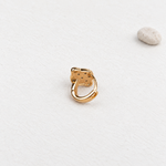 Gold planet hoop earring, rear view showing the hoop — Toku LONDON