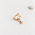 Gold planet hoop earring, rear detail with clasp open — Toku LONDON
