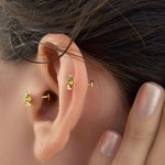Flower Piercing Stud, 16G, 8mm, Gold or Silver, Single